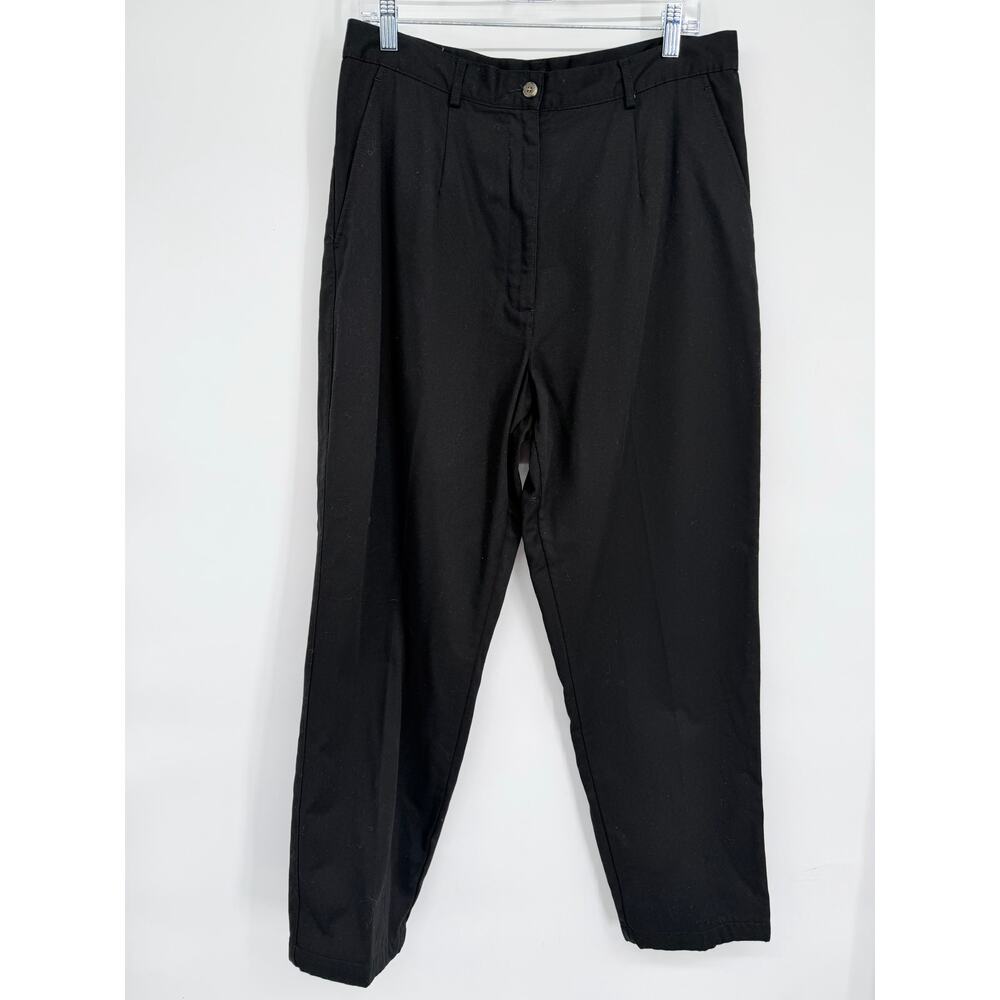 Vintage L.L. Bean Flannel‎ Lined Pants Woman’s 14 Black Winter Outdoor Classic